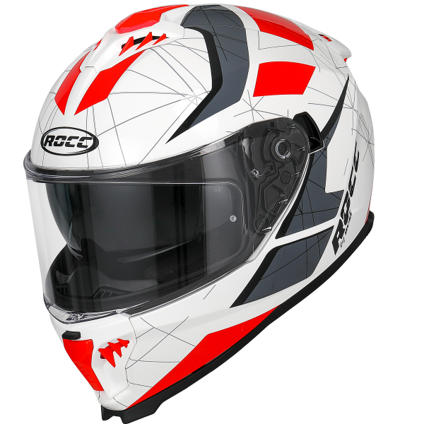 ROCC 390 INTEGRALHELM DEKOR GLÄNZEND, Modell: rot/weiß