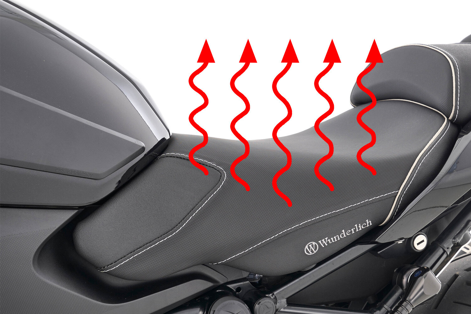 Wunderlich Fahrer Sitzbank AKTIVKOMFORT mit Sitzheizung Smart Plug & Play - schwarz - Standard BMW R 1250 R / R 1250 RS