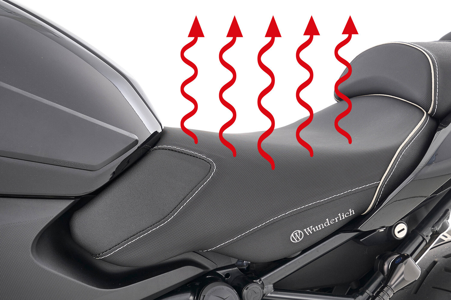 Wunderlich Fahrer Sitzbank AKTIVKOMFORT mit Sitzheizung Smart Plug & Play - schwarz - hoch BMW R 1250 R / R 1250 RS