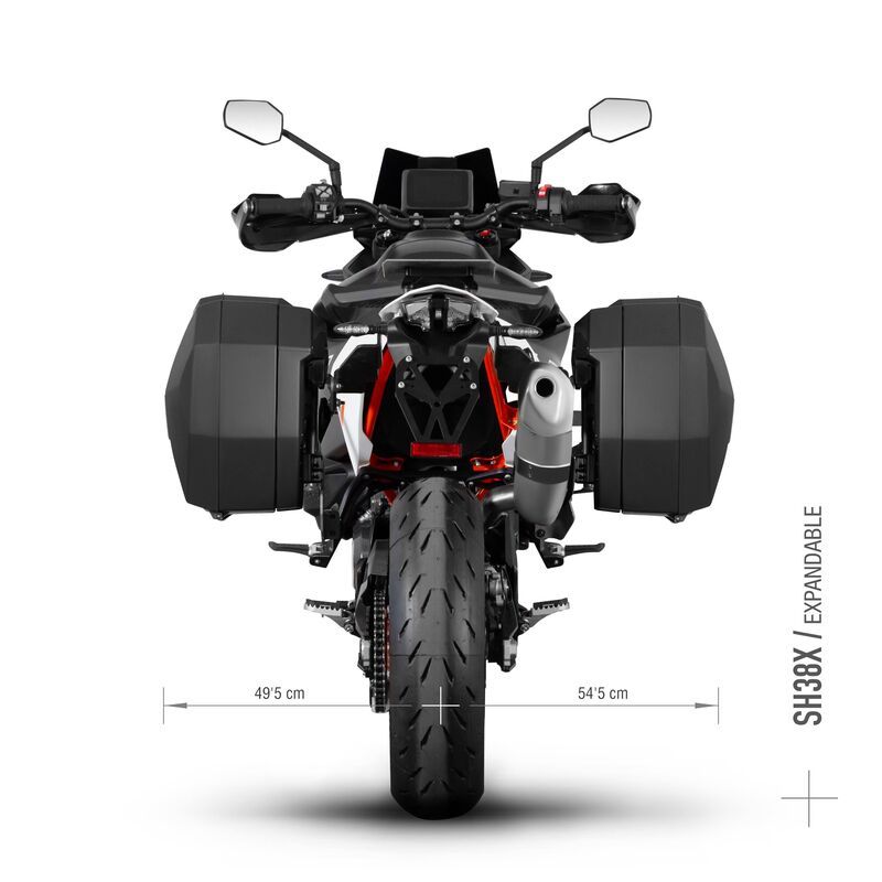 KTM 890 SMT (24-) / DUKE 790 SHAD SH38X Aluminium Expandierbare Seitenkoffer Set inkl. Träger