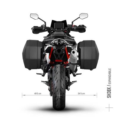 KTM 890 SMT (24-) / DUKE 790 SHAD SH38X Aluminium Expandierbare Seitenkoffer Set inkl. Träger KTM 890 SMT (24-) / DUKE 790 SHAD SH38X Aluminium Expandierbare Seitenkoffer Set inkl. Träger