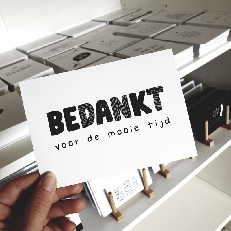 Kaart Bedankt voor de mooie tijd Kaart Bedankt voor de mooie tijd