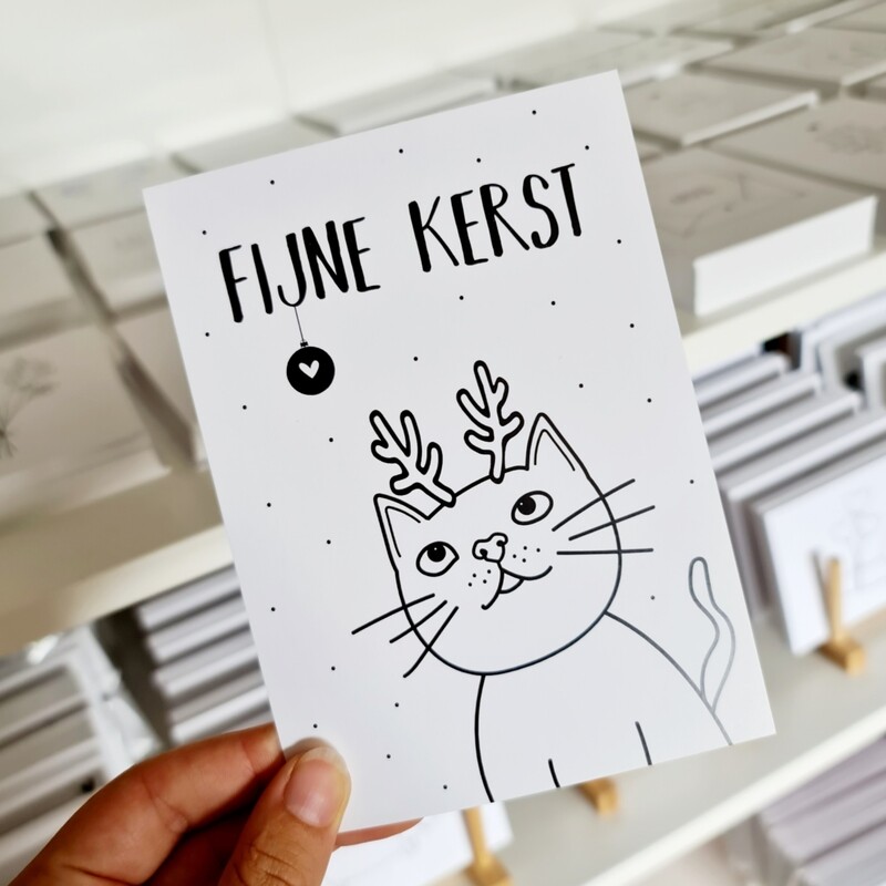 Kaartje Kerst Kat
