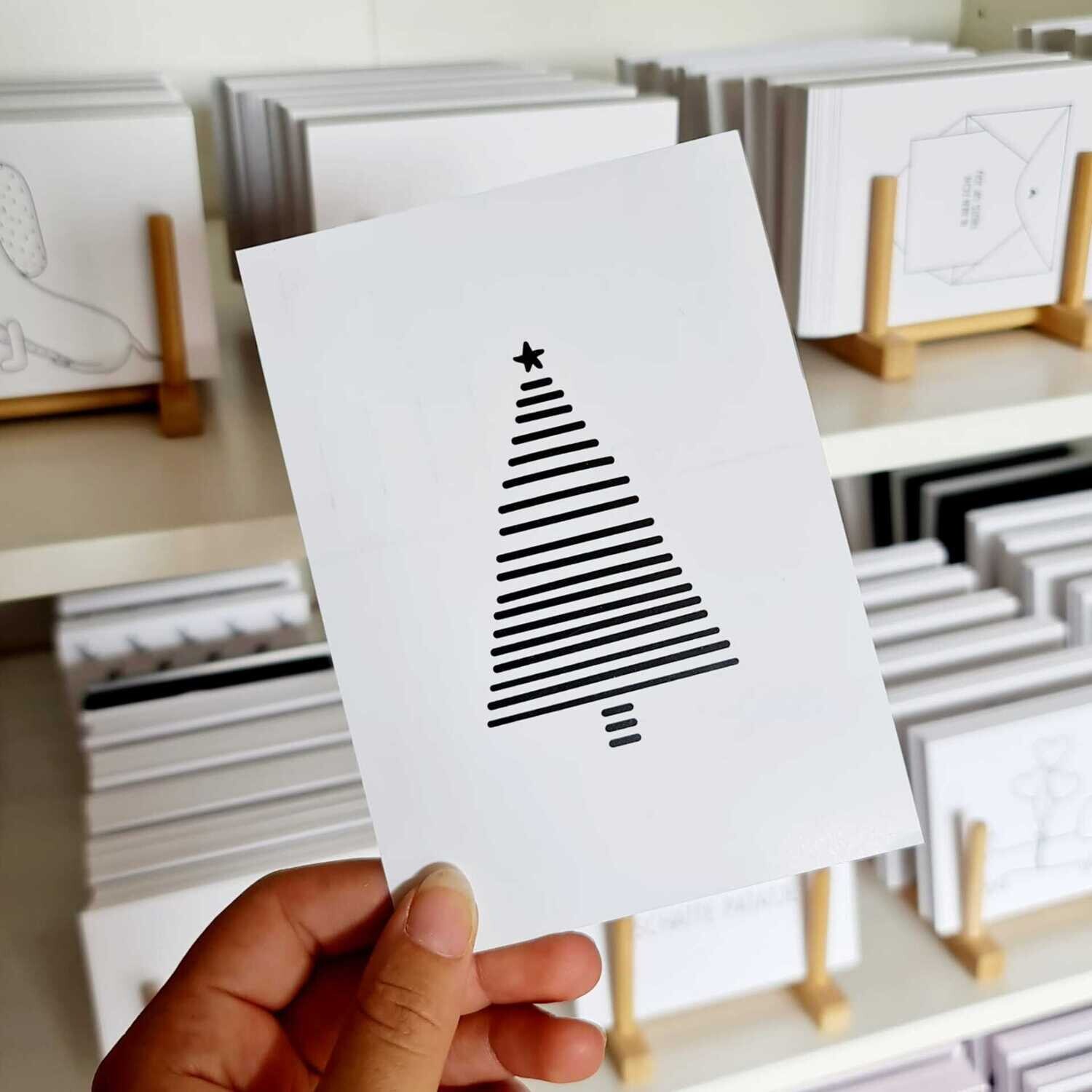 Kaart Kerstboom Lijnen