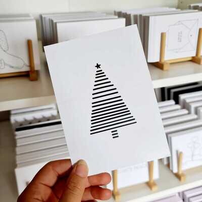 Kaart Kerstboom Lijnen Kaart Kerstboom Lijnen