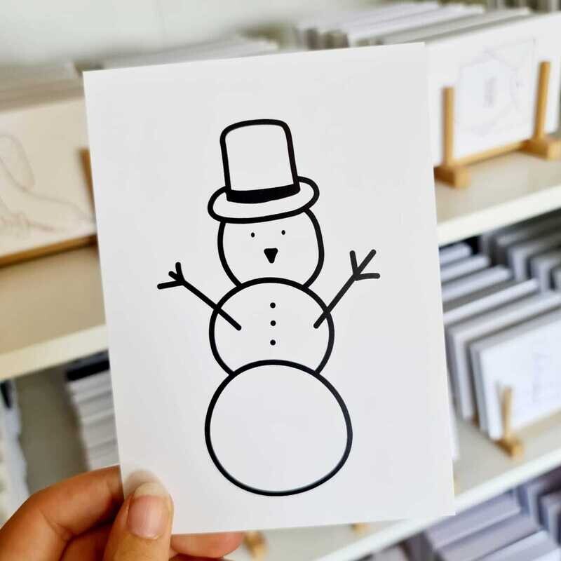 Kaart Kerst Sneeuwpopje
