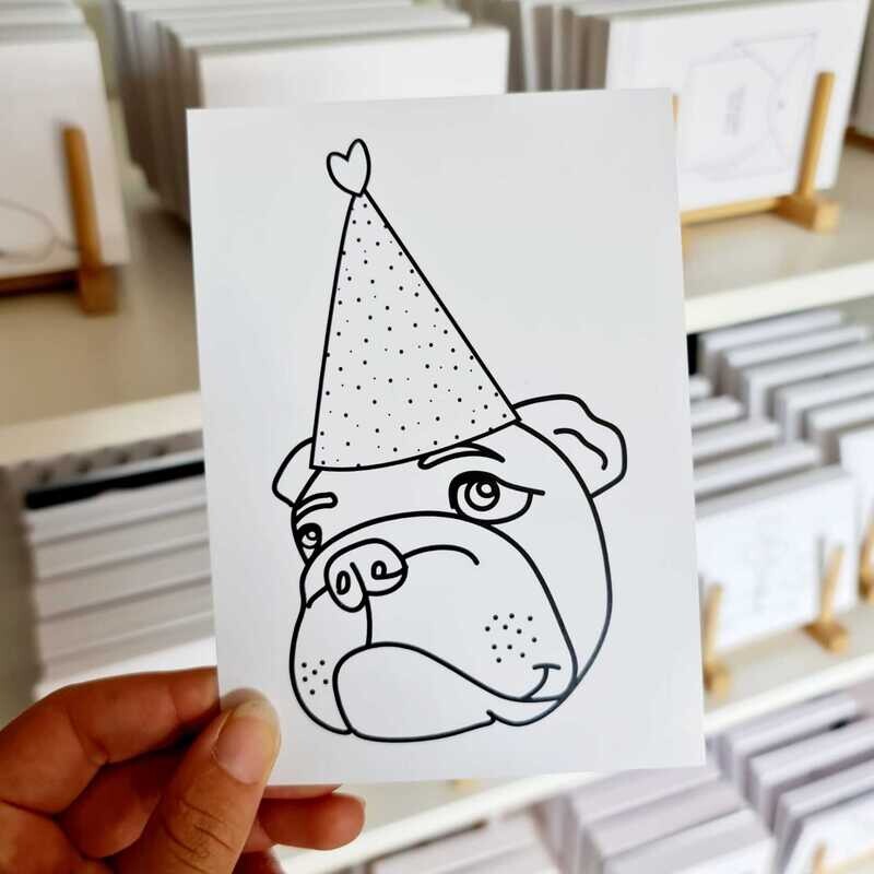 Kaart Verjaardag Engelse Bulldog Kaart Verjaardag Engelse Bulldog