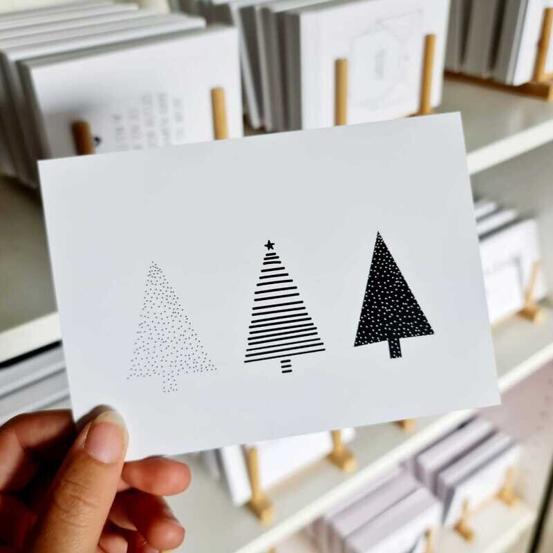 Kaart Kerst 3 Kerstbomen