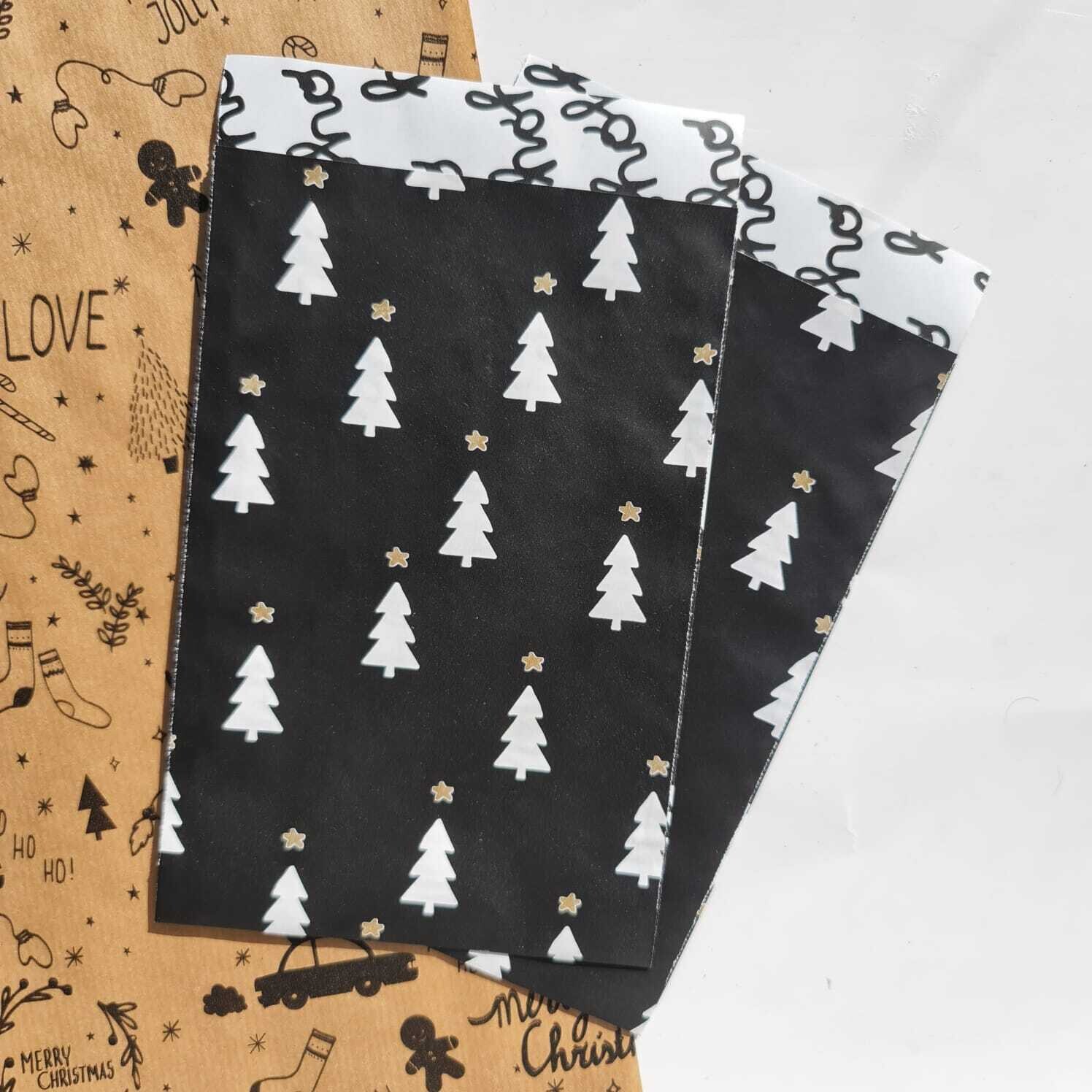 Kado inpak zakjes Kerst Bomen 4 STKS Kado inpak zakjes Kerst Bomen 4 STKS