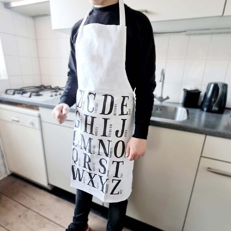 Schort ZwartWit ABC