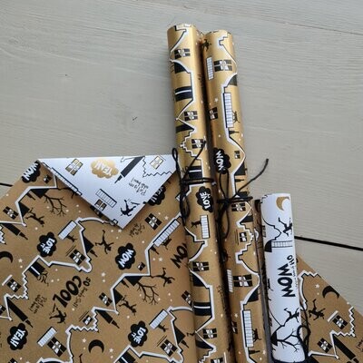 Kado inpakpapier Goud Sinterklaas