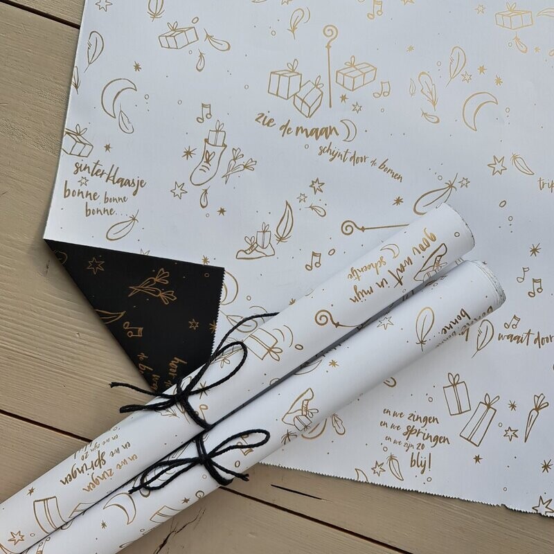 Kado inpakpapier witgoud Sinterklaas