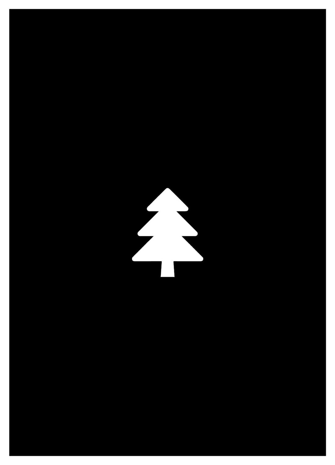 Kaart Kerst Zwartwit Boompje Kaart Kerst Zwartwit Boompje