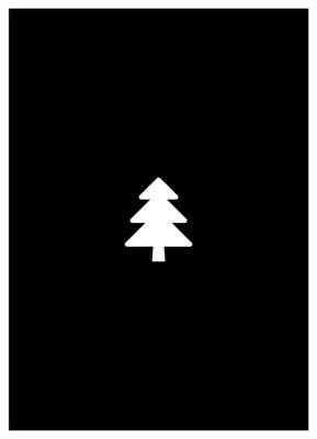 Kaart Kerst Zwartwit Boompje