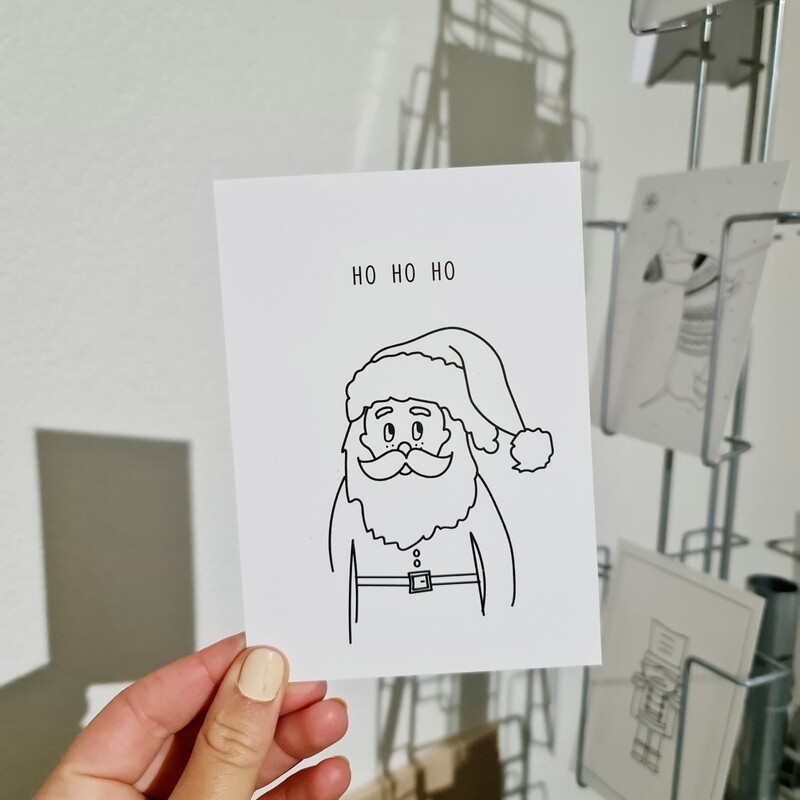 Kaart Kerst Kerstman Ho Ho Ho