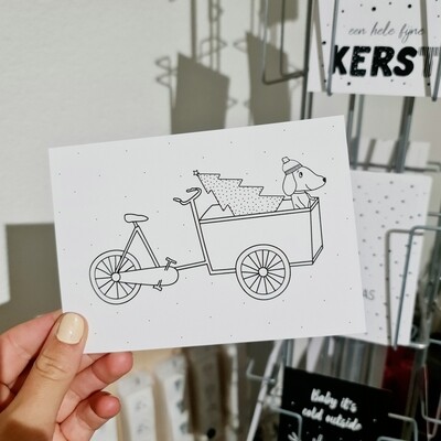 Kaart Kerst Teckel Bakfiets Kaart Kerst Teckel Bakfiets