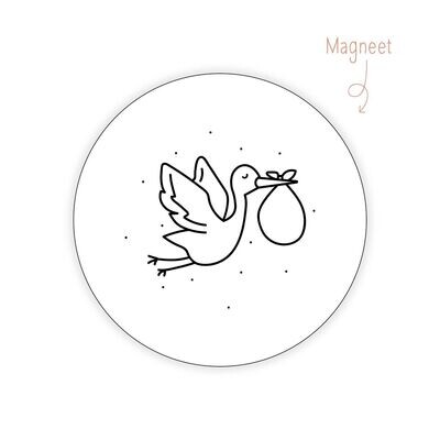 Magneet Baby Ooievaar, zwanger
