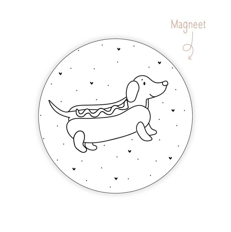 Magneet Hotdog teckel