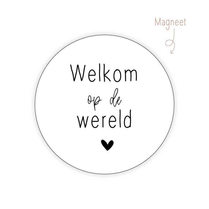 Magneet Welkom op de Wereld, baby of hond