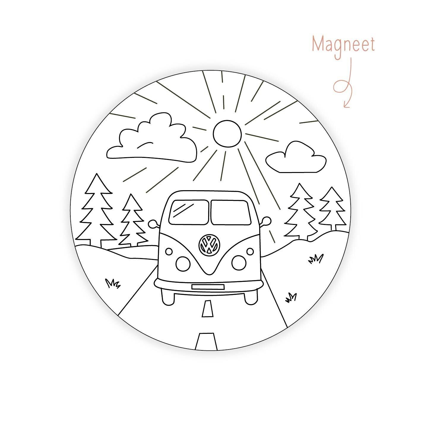 Magneet Volkswagen Camper Bus