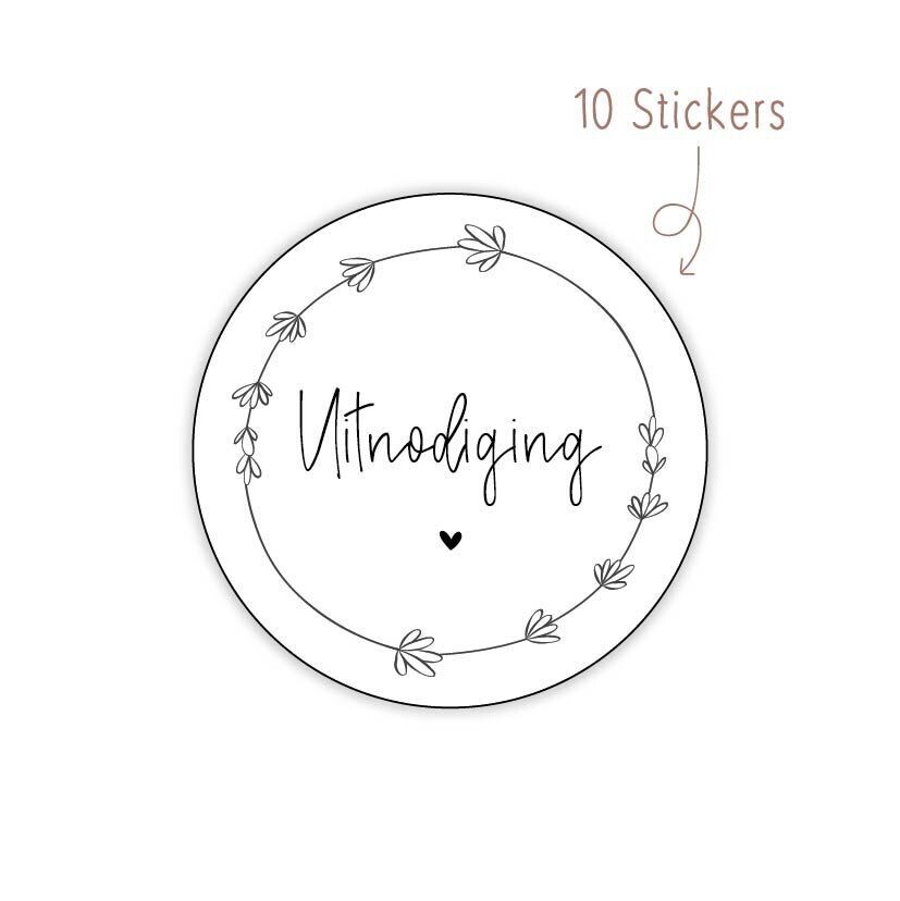 Stickers Uitnodiging 10 STKS