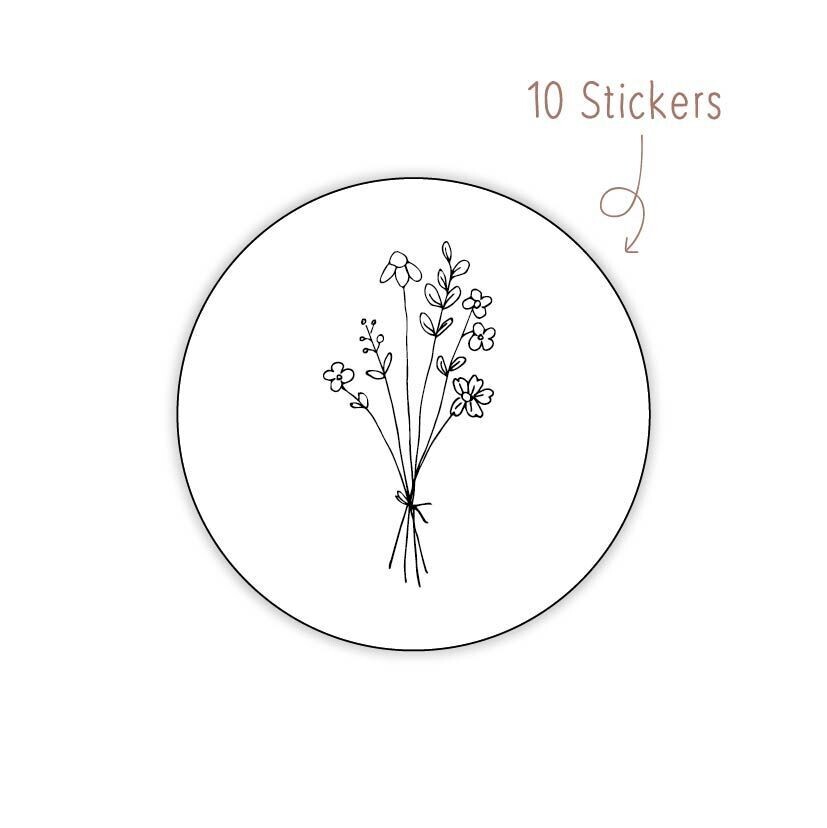 Stickers Bosje Bloemen 10 STKS