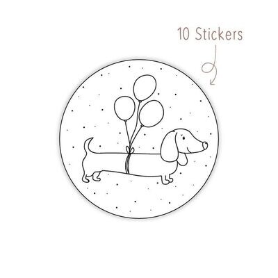 Stickers Teckel Ballonnen 10 STKS