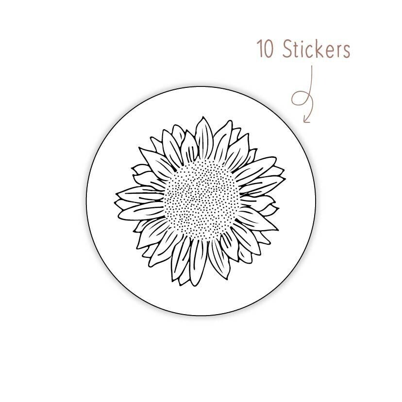 Stickers Zonnebloem 10 STKS