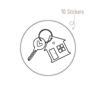 Stickers Huisje sleutels 10 STKS verhuizen