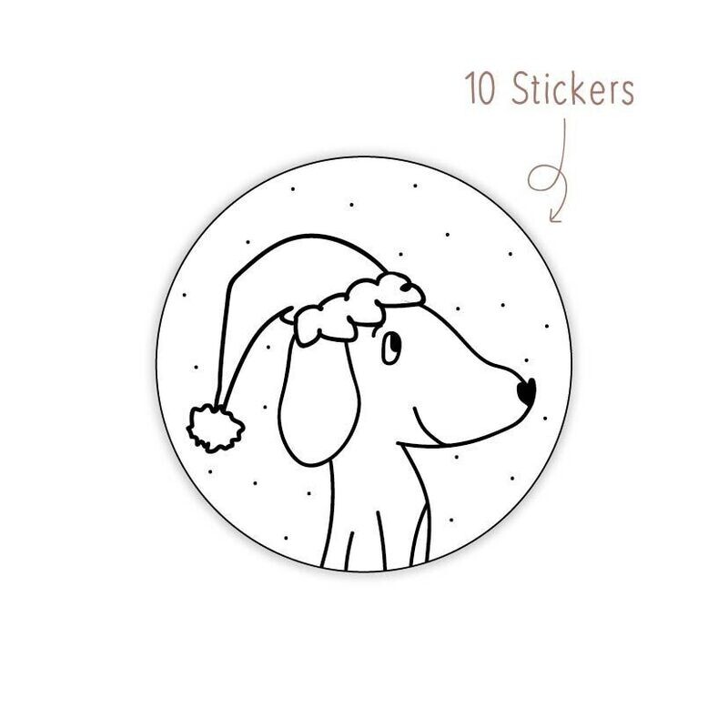 Stickers Lieve Kerst Teckel 10 STKS