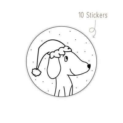 Stickers Lieve Kerst Teckel 10 STKS