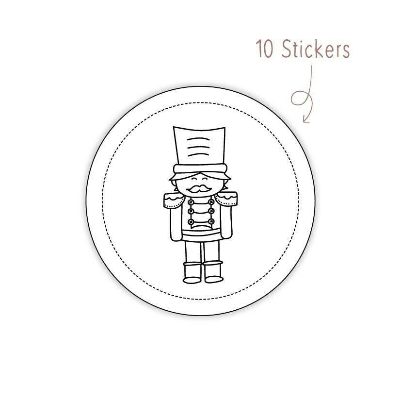 Stickers Notenkraker Kerst 10 STKS Stickers Notenkraker Kerst 10 STKS