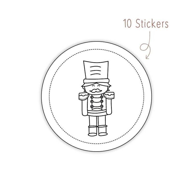 Stickers Notenkraker Kerst 10 STKS