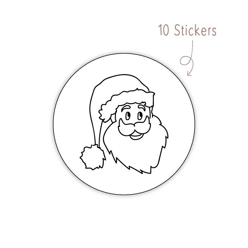 Stickers Kerst Kerstman 10 STKS Stickers Kerst Kerstman 10 STKS