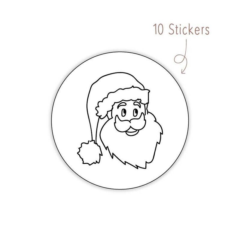 Stickers Kerst Kerstman 10 STKS