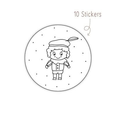 Stickers Piet Sinterklaas 10 STKS