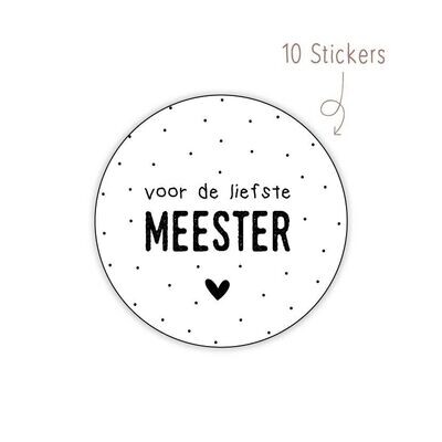 Stickers Liefste Meester 10 STKS