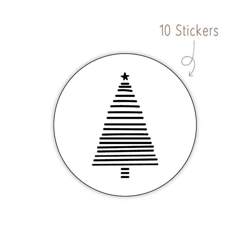 Stickers Kerst Kerstboom wit 10 STKS