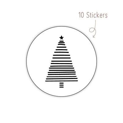 Stickers Kerst Kerstboom wit 10 STKS Stickers Kerst Kerstboom wit 10 STKS