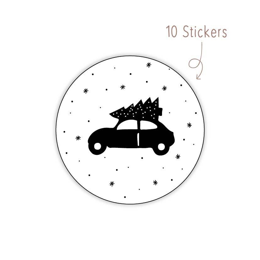 Stickers Kerstboom Auto 10 STKS Stickers Kerstboom Auto 10 STKS