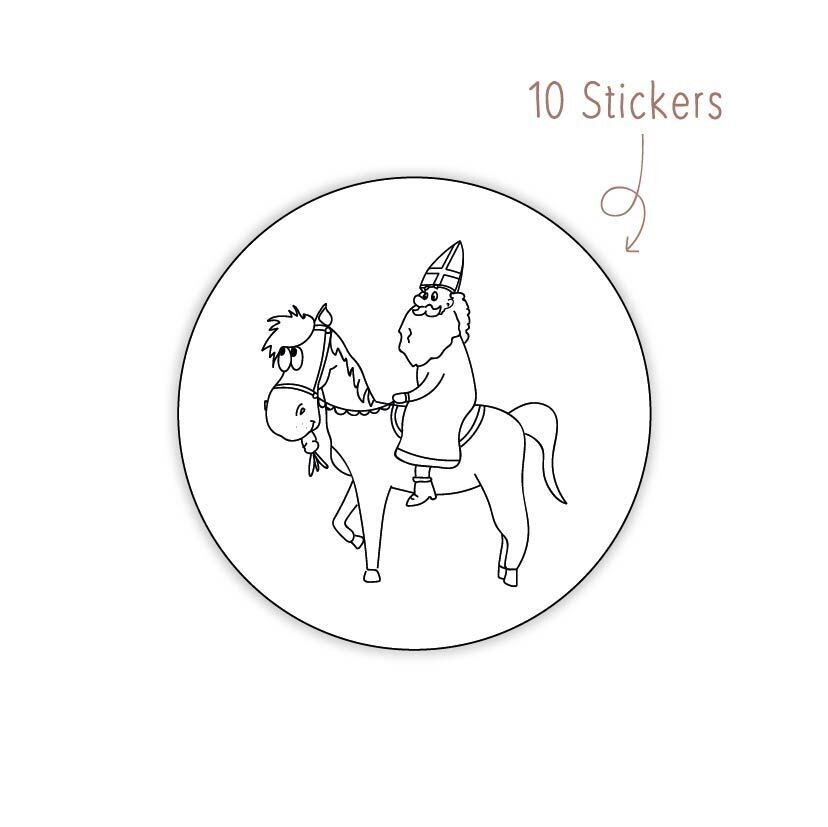 Stickers Sinterklaas te Paard 10 STKS
