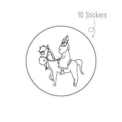 Stickers Sinterklaas te Paard 10 STKS