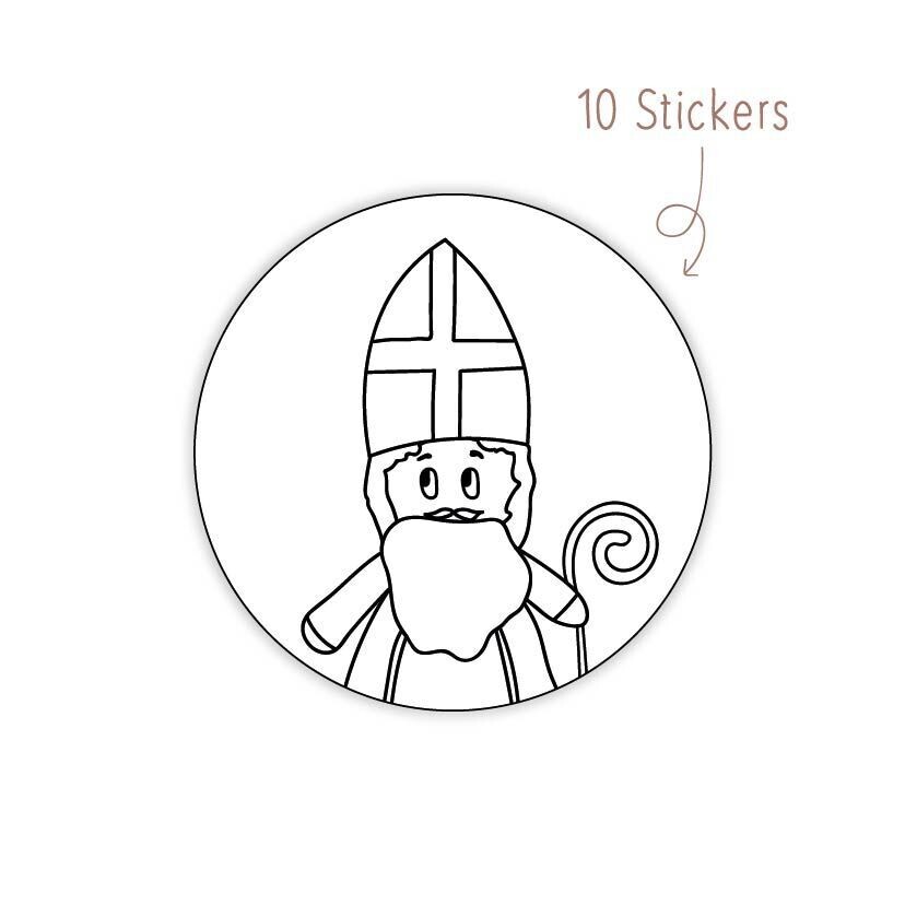 Stickers Kleine Sint Sinterklaas 10 STKS