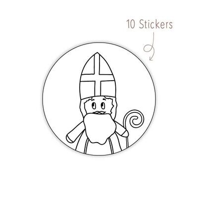 Stickers Kleine Sint Sinterklaas 10 STKS