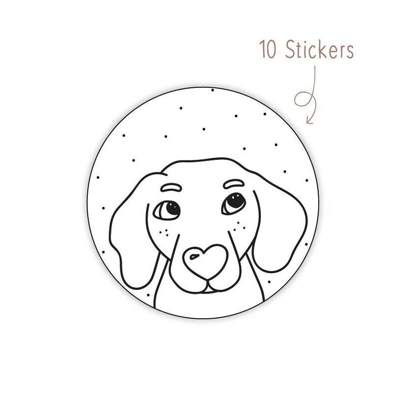 Stickers Hond Zwartwit 10 STKS