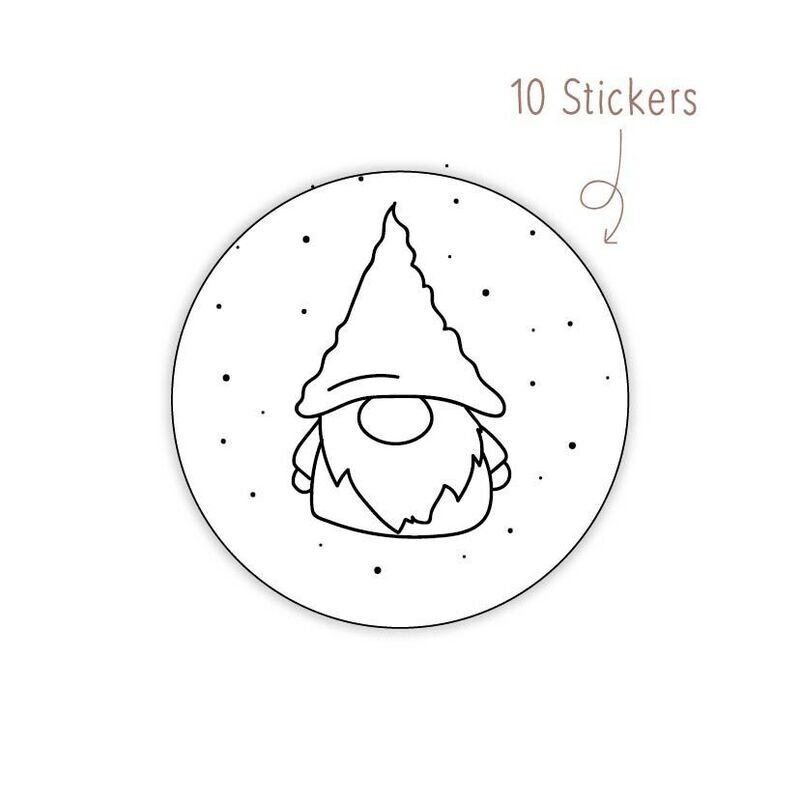 Stickers Kerst Gnome 10 STKS