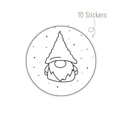 Stickers Kerst Gnome 10 STKS Stickers Kerst Gnome 10 STKS
