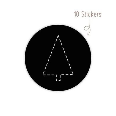 Stickers Kerstboom Zwartwit 10 STKS Stickers Kerstboom Zwartwit 10 STKS