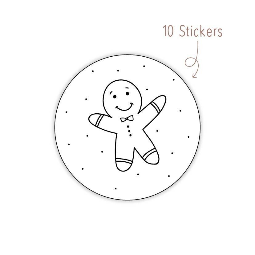 Stickers KerstKoekje 10 STKS Stickers KerstKoekje 10 STKS