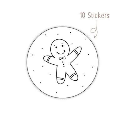 Stickers KerstKoekje 10 STKS Stickers KerstKoekje 10 STKS